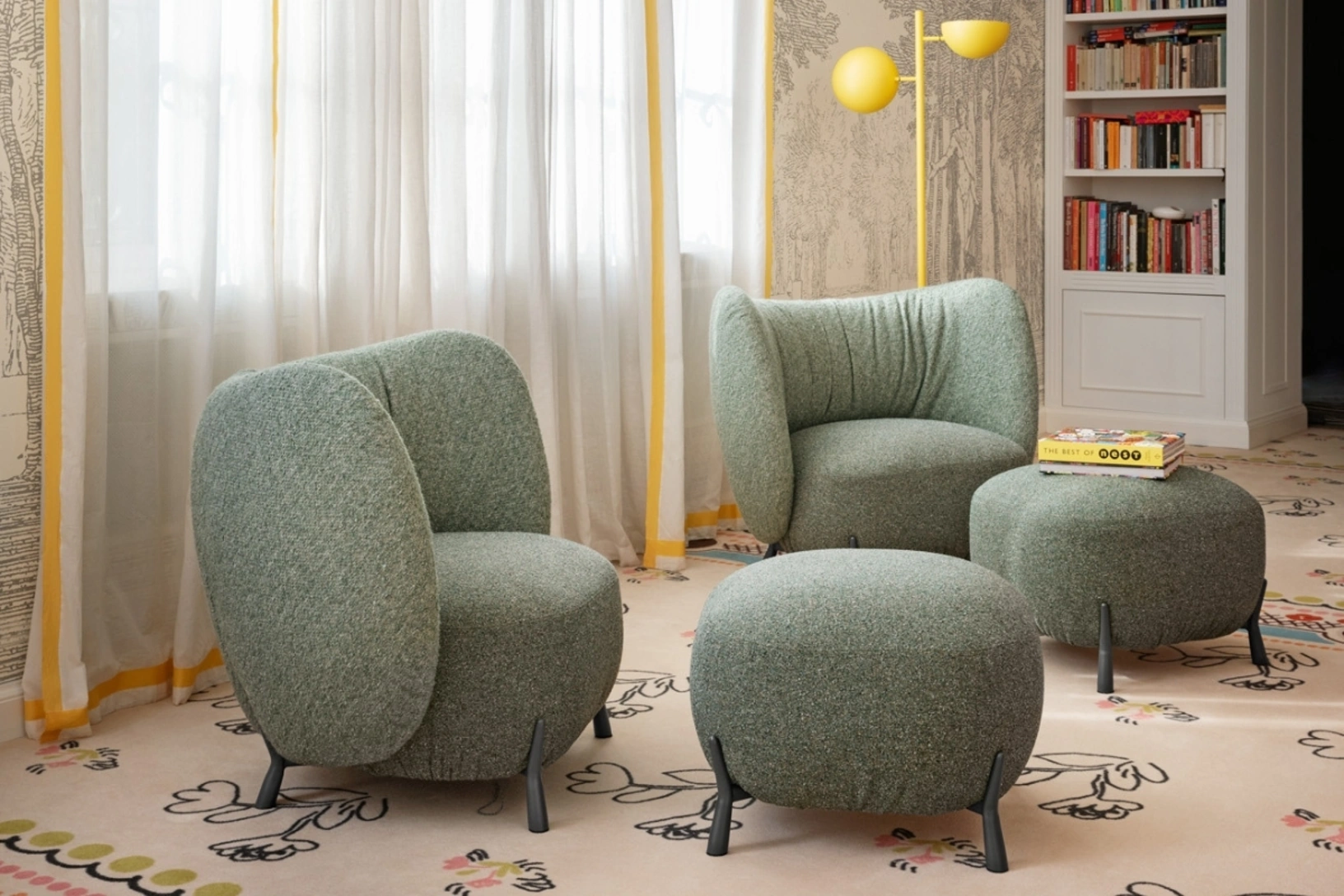 Pouf Mys in tessuto imbottito di Midj