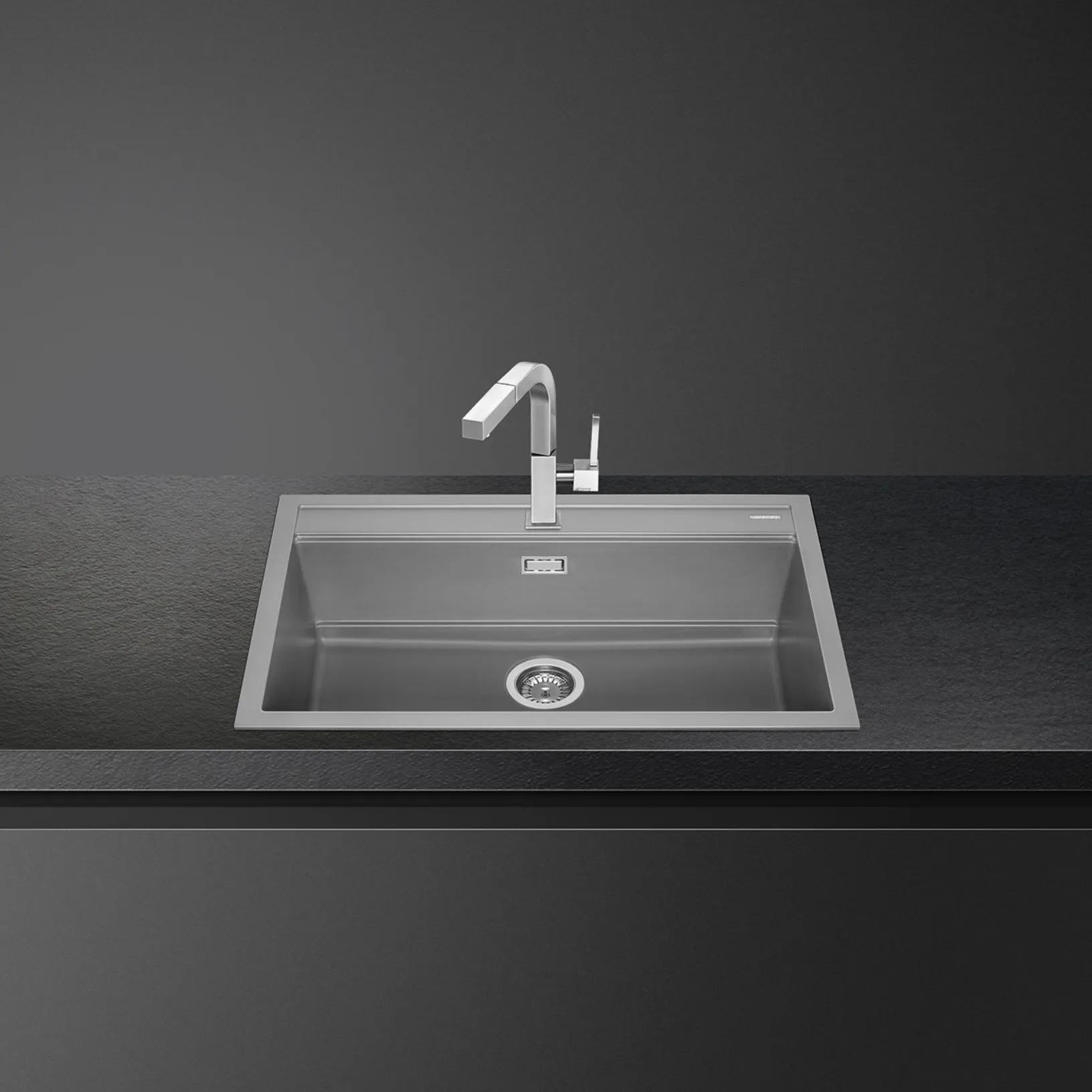 Lavello Incasso Standard VSGX860CT composto da particelle di granito e resina di Smeg