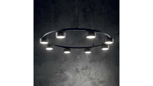 Lampada a sospensione Minor Round in metallo con sorgenti luminose a led di Ideal Lux