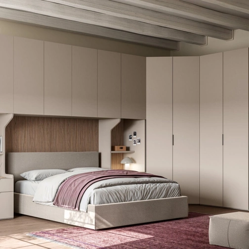 Armadio angolare a ponte con anta battente Liscia + Crea 1200 e Crea 138 38 di Orme