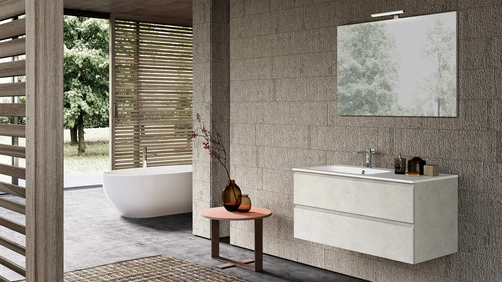 Mobile da Bagno sospeso Block System Slim C39 di Baxar