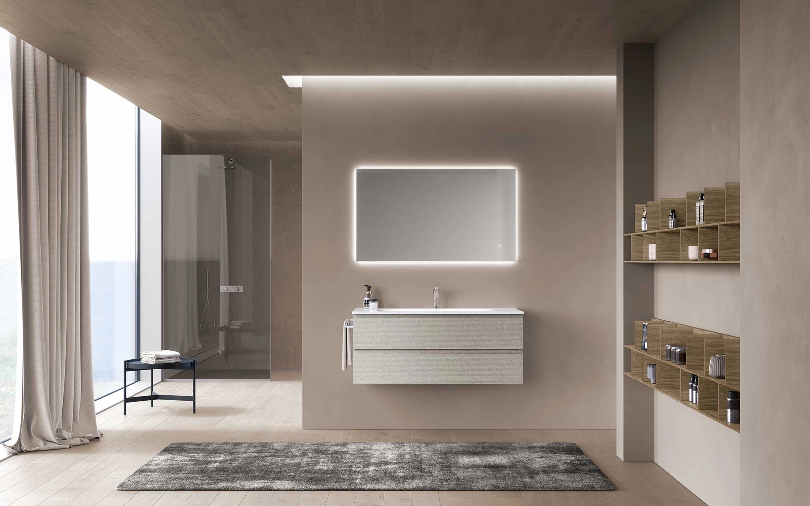 Mobile da Bagno sospeso Block System Soft C20 di Baxar