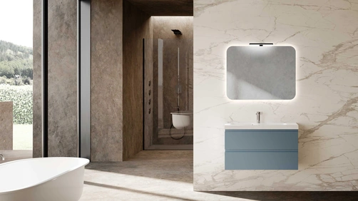 Mobile da Bagno sospeso Block System Square Evo C37 di Baxar