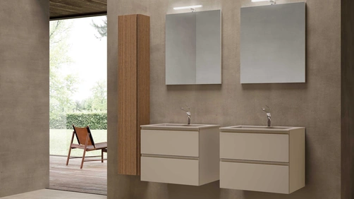 Mobile da Bagno sospeso Block System Syntesi C29 di Baxar