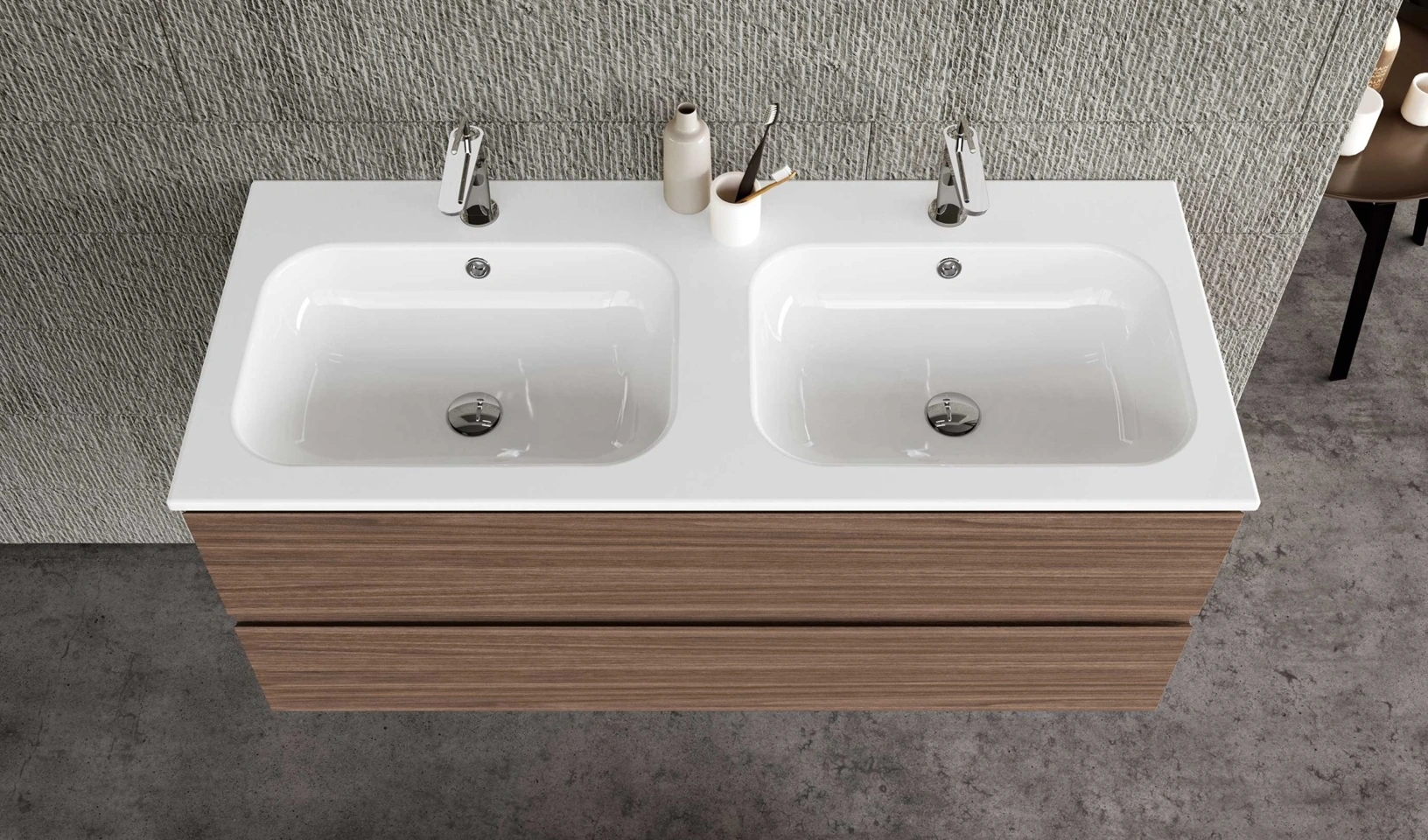 Mobile da Bagno sospeso Block System Syntesi C33 di Baxar