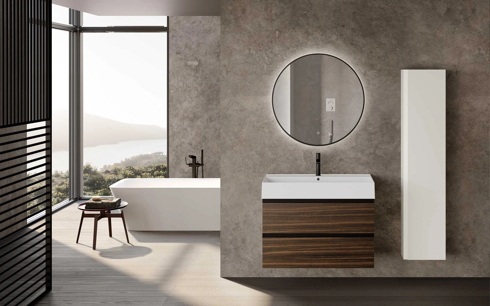 Mobile da Bagno sospeso Block System Tube C27 di Baxar