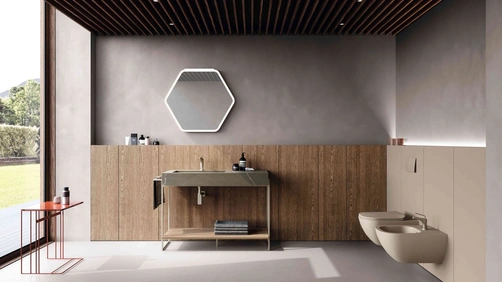 Mobile da Bagno M2 System 241 in rovere avena e gres di Baxar
