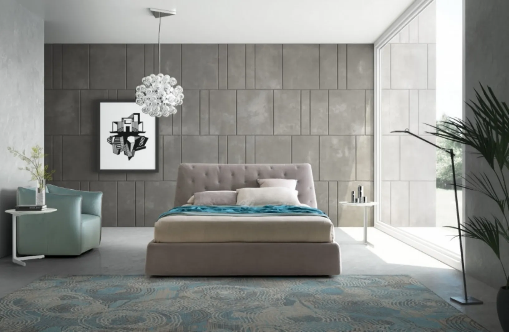 Letto matrimoniale con testiera Atrium di Le Comfort
