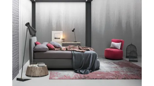 Letto in tessuto imbottito con testiera Belmondo di Le Comfort