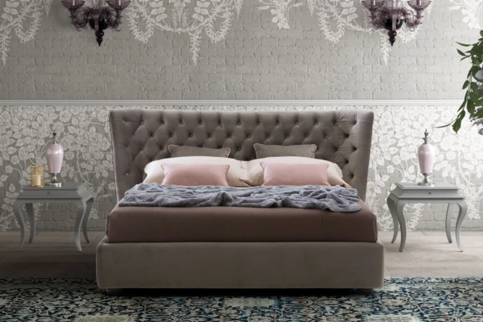 Letto con testiera trapuntata Caravaggio di Le Comfort
