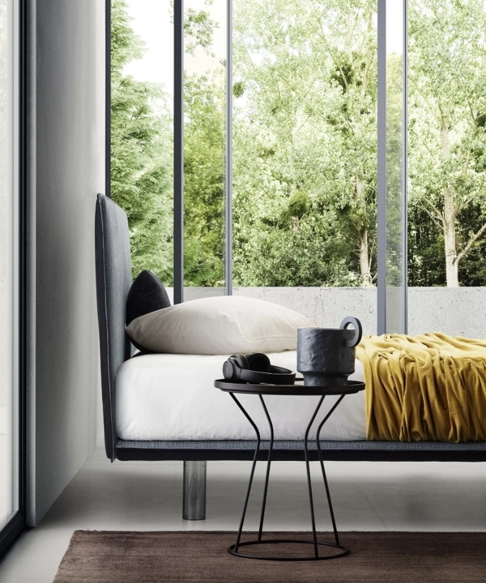 Letto Snap in tessuto con testiera di Le Comfort