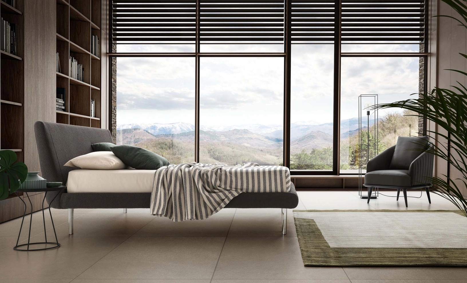 Letto Metropolitan in tessuto imbottito di Le Comfort