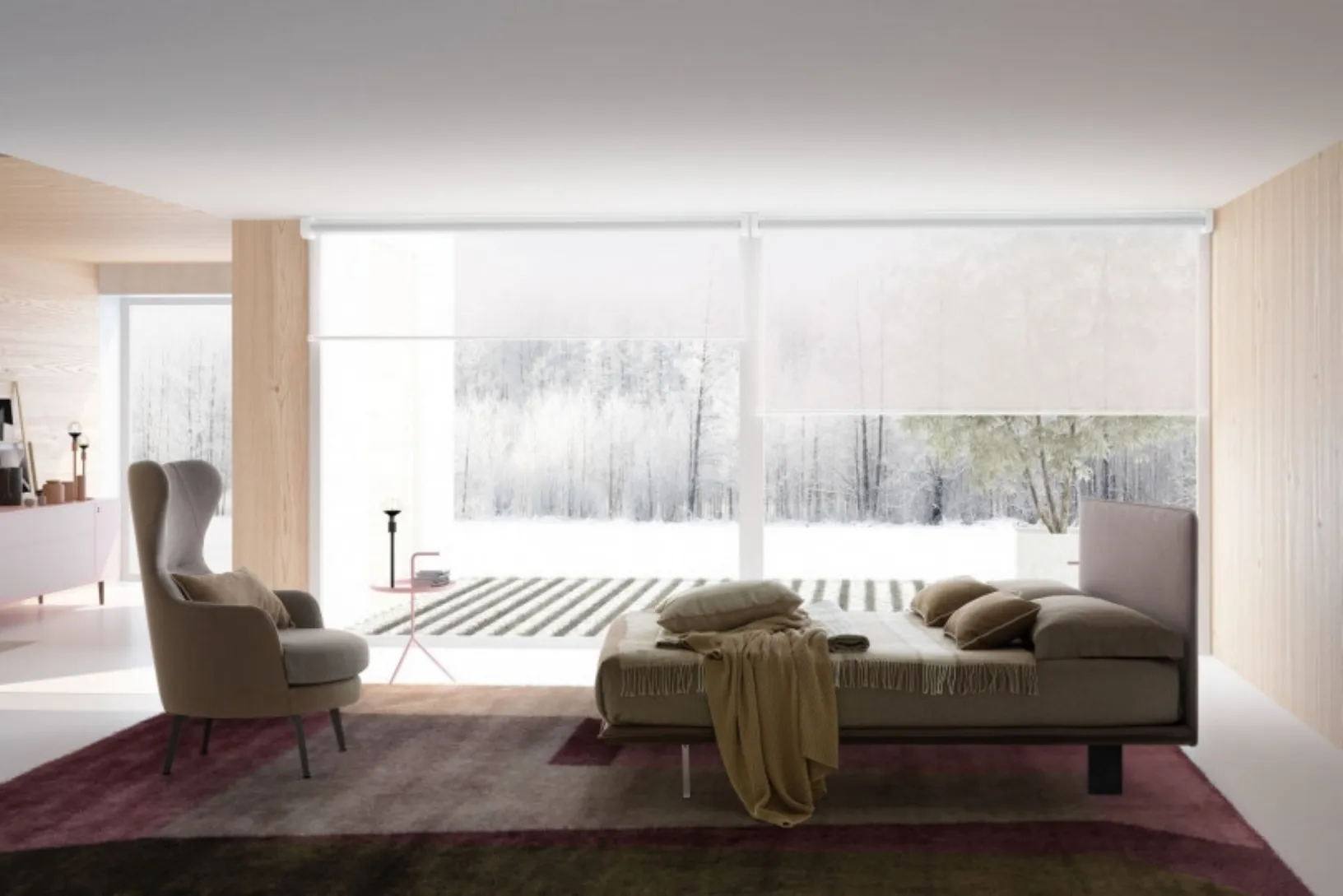 Letto in tessuto con testiera Snap di Le Comfort