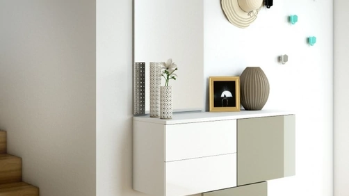 Mobile ingresso in  Moka e Bianco H05 di Maconi