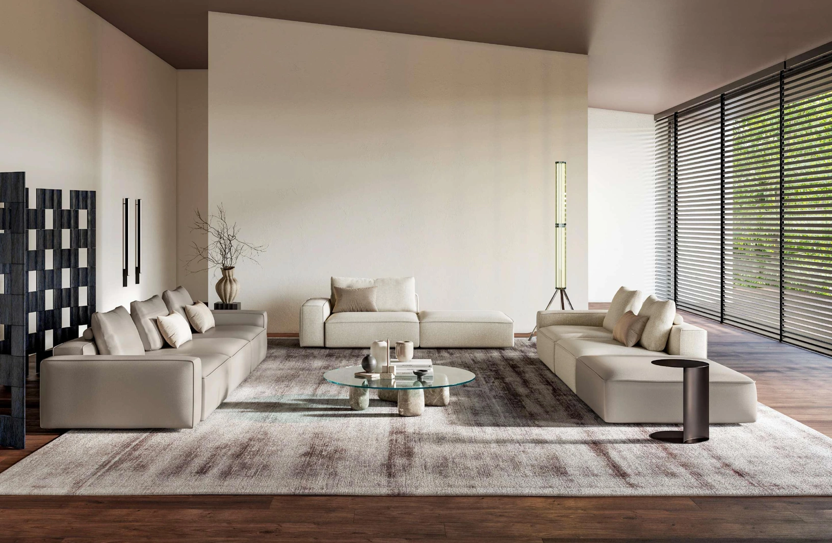 Salotto lineare in tessuto Adam di Le Comfort