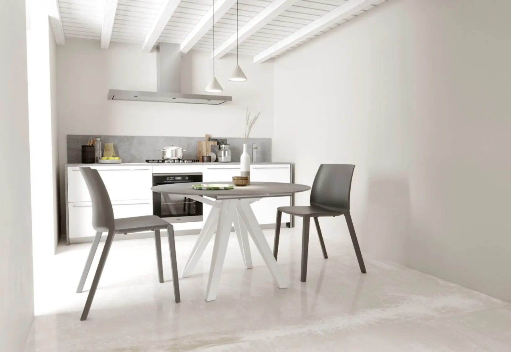 Tavolo allungabile Apple in ceramica pietra di savoia di Zamagna