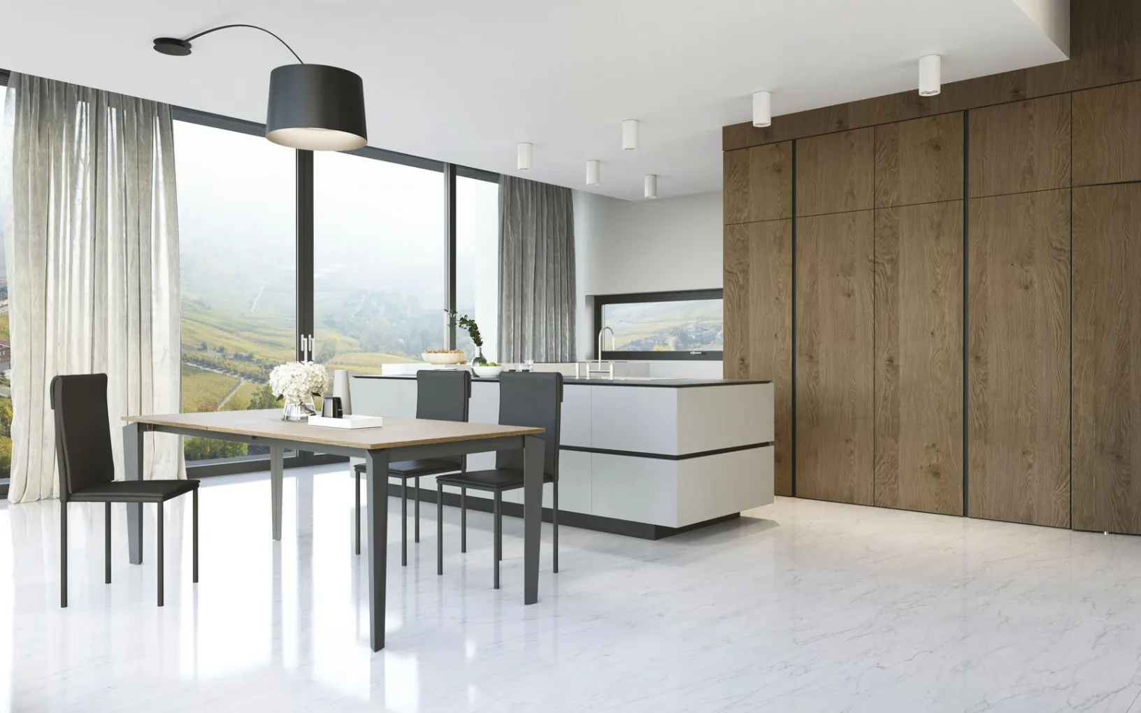 Tavolo allungabile Freccia in melaminico rovere cognac di Zamagna