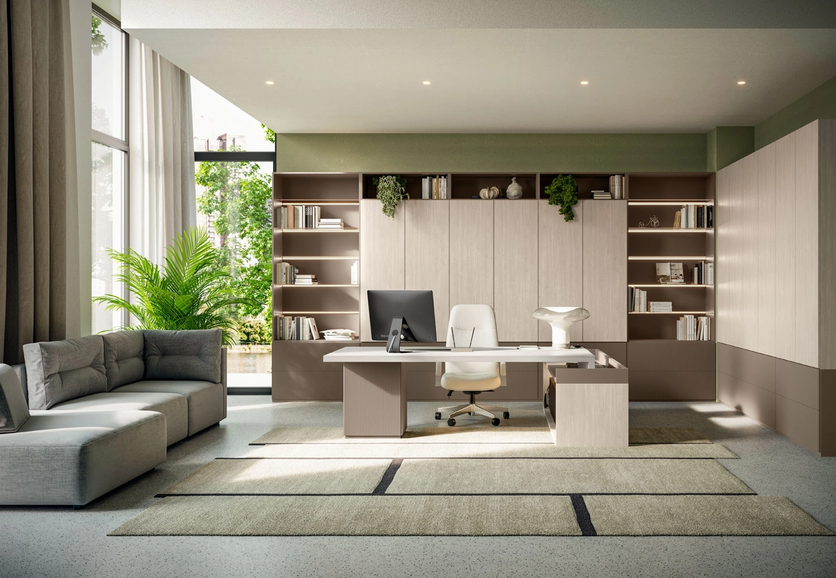 Scrivania Direzionale e libreria OF115 di Giessegi